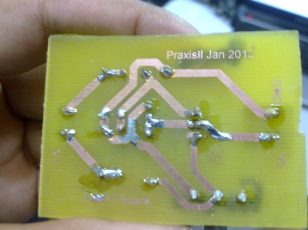 Back side of completed PCB